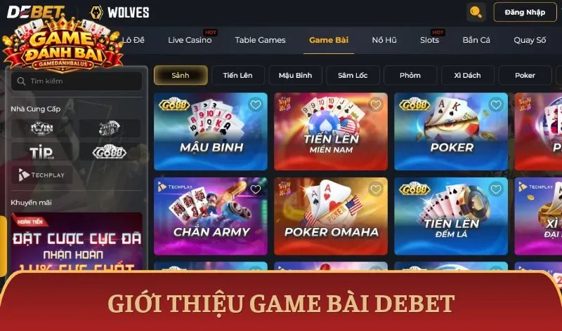 Top 5 game bài hay nhất tại nhà cái Debet