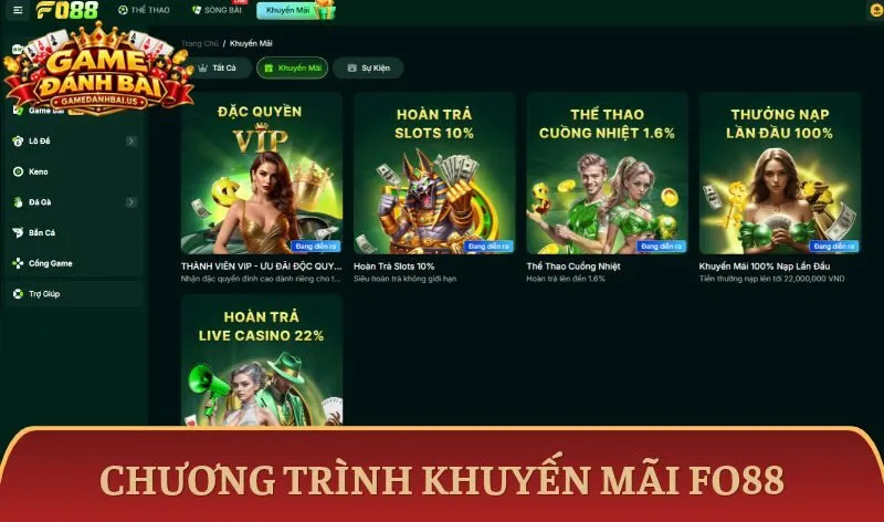 Tập hợp các chương trình khuyến mãi Fo88