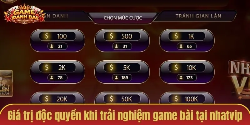 Những giá trị độc quyền khi trải nghiệm game bài tại nhatvip