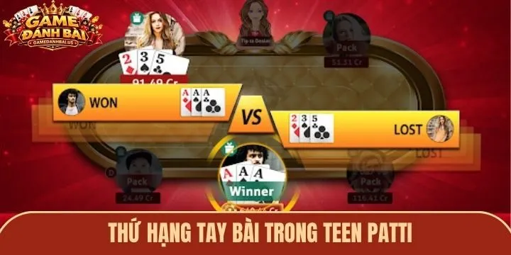 Thứ hạng tay bài trong Teen Patti